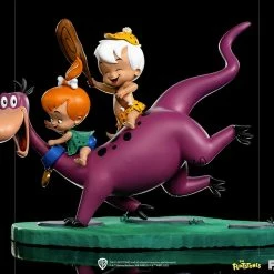 Official Iron Studios The Flintstones Dino, Pebbles And Bamm-Bamm 1:10 Art Scale Statue Premium Collectibles