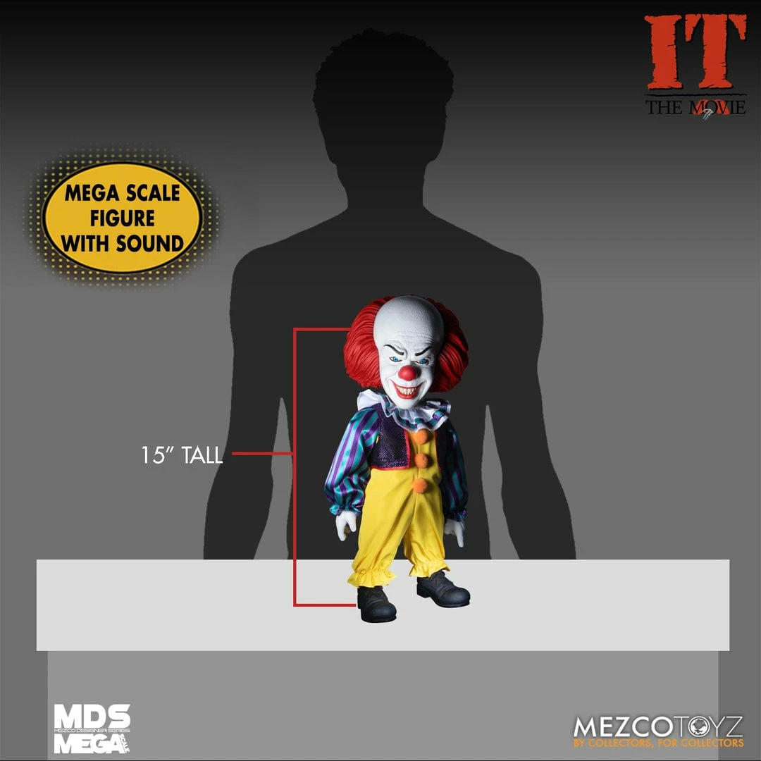 Budget π Horror IT 1990 Pennywise 15 Inch Mds Mega Figure With Sound π 3 Horror IT 1990 Pennywise 15 Inch Mds Mega Figure With Sound