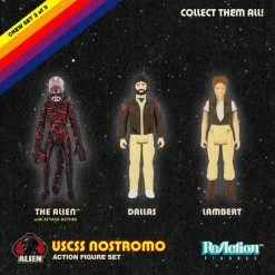 Official Alien Super7 ReAction 3 Pack The Alien, Dallas And Lambert