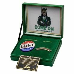 Official Marvel Loki Pin And Tie Pin Set