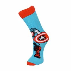 Official Marvel Captain America Red And Blue Socks