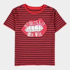 Official Disney Cruella Striped Women's Short Sleeved T-Shirts