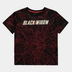 Official Marvel Black Widow City Map Women's T-Shirts Apparel