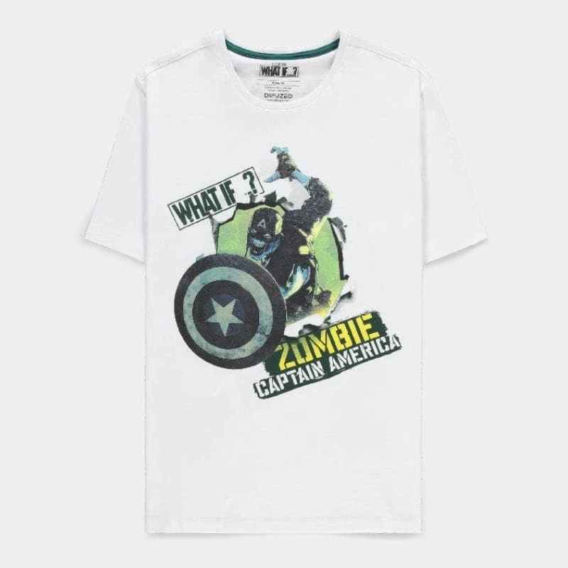 Budget π Apparel Official Marvel What If...? Zombie Captain America Unisex Short Sleeved T-Shirts π― 1 Apparel Official Marvel What If...? Zombie Captain America Unisex Short Sleeved T-Shirts