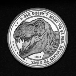 Jurassic Park Collectable Coin 25th Anniversary T-Rex Silver Edition