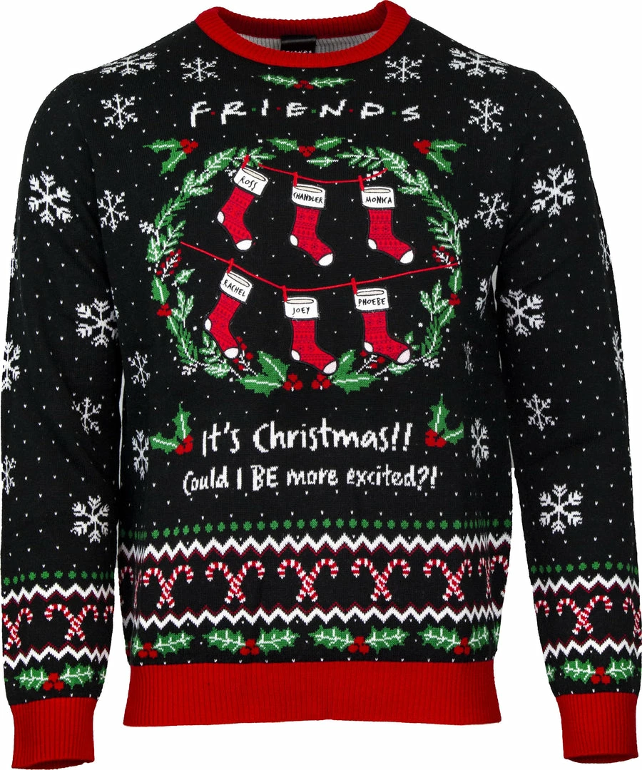 Buy 🥰 Friends 🔔 Christmas Jumper Official Friends ‘Could I BE More Excited’ 🔔 Christmas Jumper / Ugly Sweater ⌛ 8 Friends Christmas Jumper Official Friends ‘Could I BE More Excited’ Christmas Jumper / Ugly Sweater