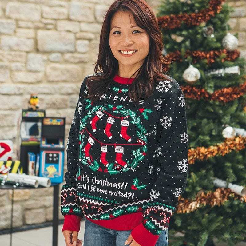 Buy 🥰 Friends 🔔 Christmas Jumper Official Friends ‘Could I BE More Excited’ 🔔 Christmas Jumper / Ugly Sweater ⌛ 3 Friends Christmas Jumper Official Friends ‘Could I BE More Excited’ Christmas Jumper / Ugly Sweater