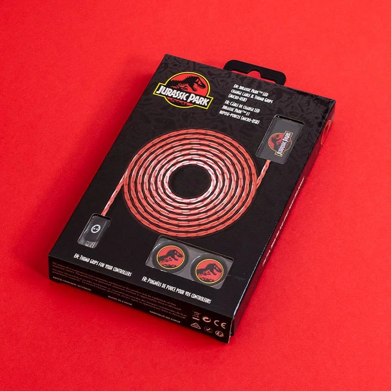 Hot Sale π₯° Gaming Accessories Official Jurassic Park LED Micro USB Cable & Thumb Grips (PS4 And Xbox One) π 6 Gaming Accessories Official Jurassic Park LED Micro USB Cable & Thumb Grips (PS4 And Xbox One)