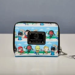 LoungeFly Dc Superheroes Chibi Lineup Zip Around Wallet