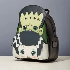 Horror Bags LoungeFly Universal Monsters Frankie And Bride Cosplay Mini Backpack