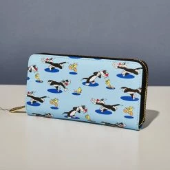 LoungeFly Looney Tunest Tweety & Sylvester Aop Zip Wallet