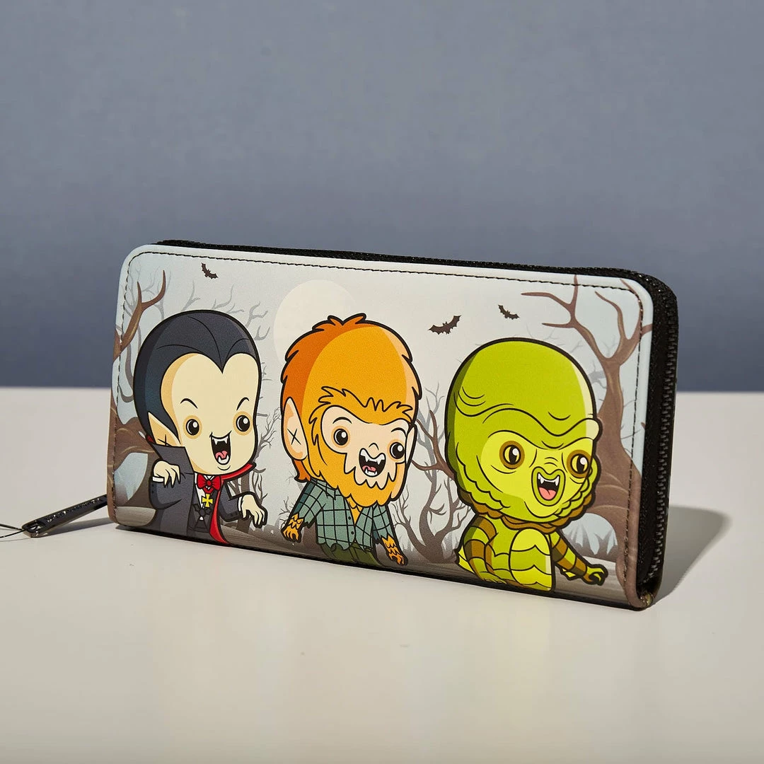 New π LoungeFly Universal Monsters Chibi Line Zip Around Wallet π 5 LoungeFly Universal Monsters Chibi Line Zip Around Wallet