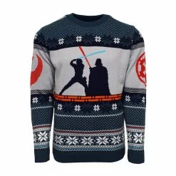 Star Wars Christmas Jumper Official Star Wars Luke Vs Darth Christmas Jumper / Ugly Sweater