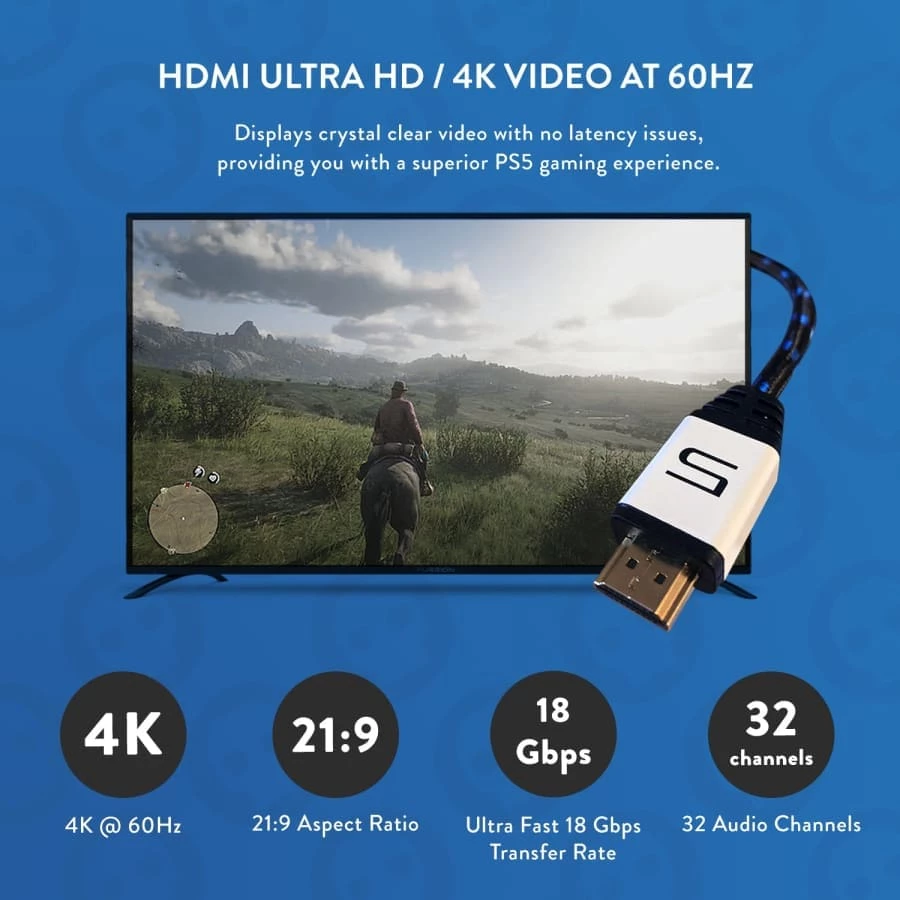 Cheapest π Gaming Accessories PS5 4K Ultra HD HDMI Cable (2m/7ft) β 3 Gaming Accessories PS5 4K Ultra HD HDMI Cable (2m/7ft)