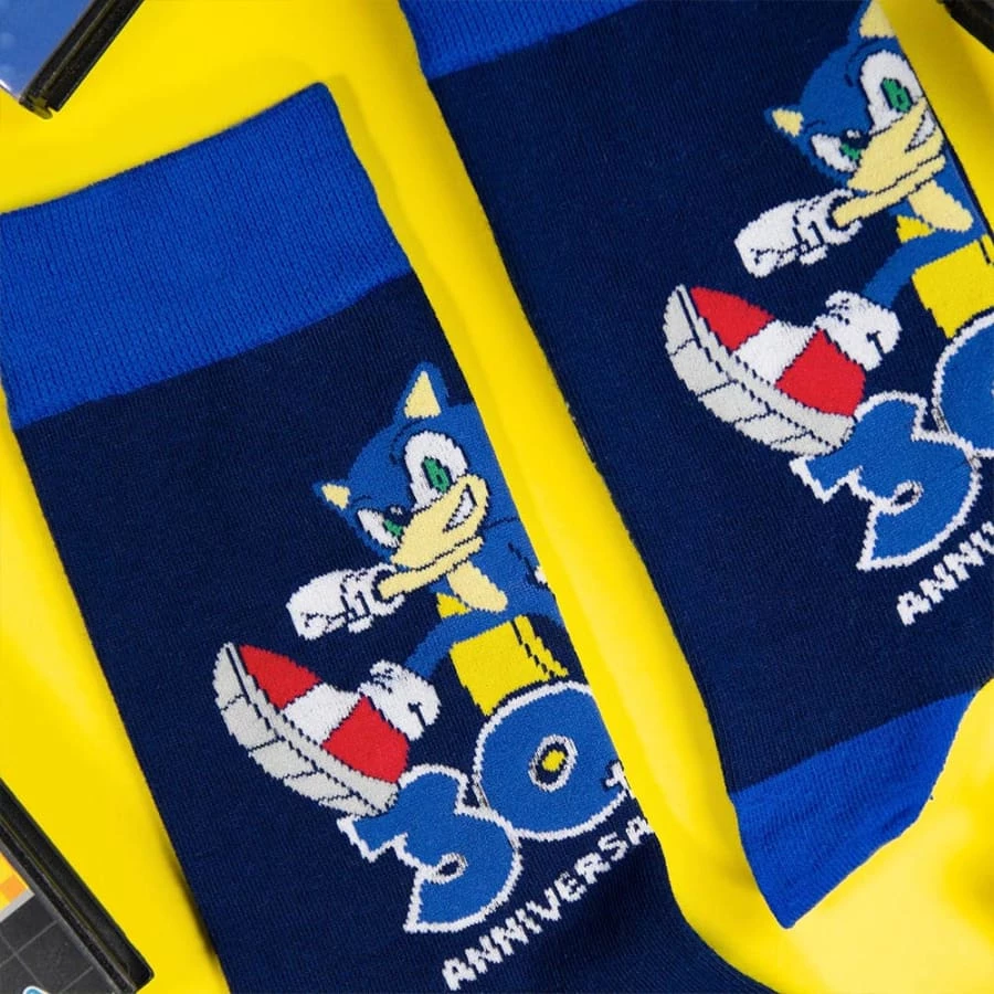 Coupon 🥰 Official Sonic The Hedgehog 30th Anniversary Blue 🧦 Socks (One Size) ✨ 2 Official Sonic The Hedgehog 30th Anniversary Blue Socks (One Size)