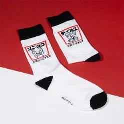 Apparel Official Modern Sonic The Hedgehog Japanese Style White And Black Socks (One Size)