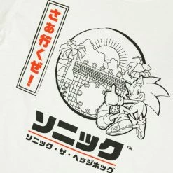 Official Modern Sonic The Hedgehog Japanese Style White T-Shirts (Unisex)