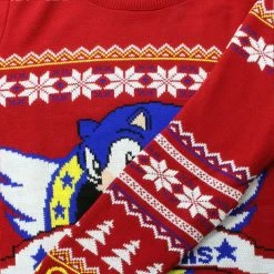 SEGA Official Classic Sonic The Hedgehog Christmas Jumper / Ugly Sweater