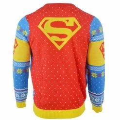 DC Christmas Jumper Official Superman 'Bad Guys Get Coal' Christmas Jumper / Ugly Sweater