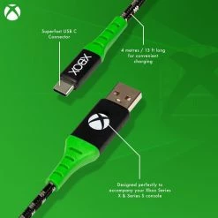 Official Xbox Series X And Series S Play And Charge USB C Charging Cable